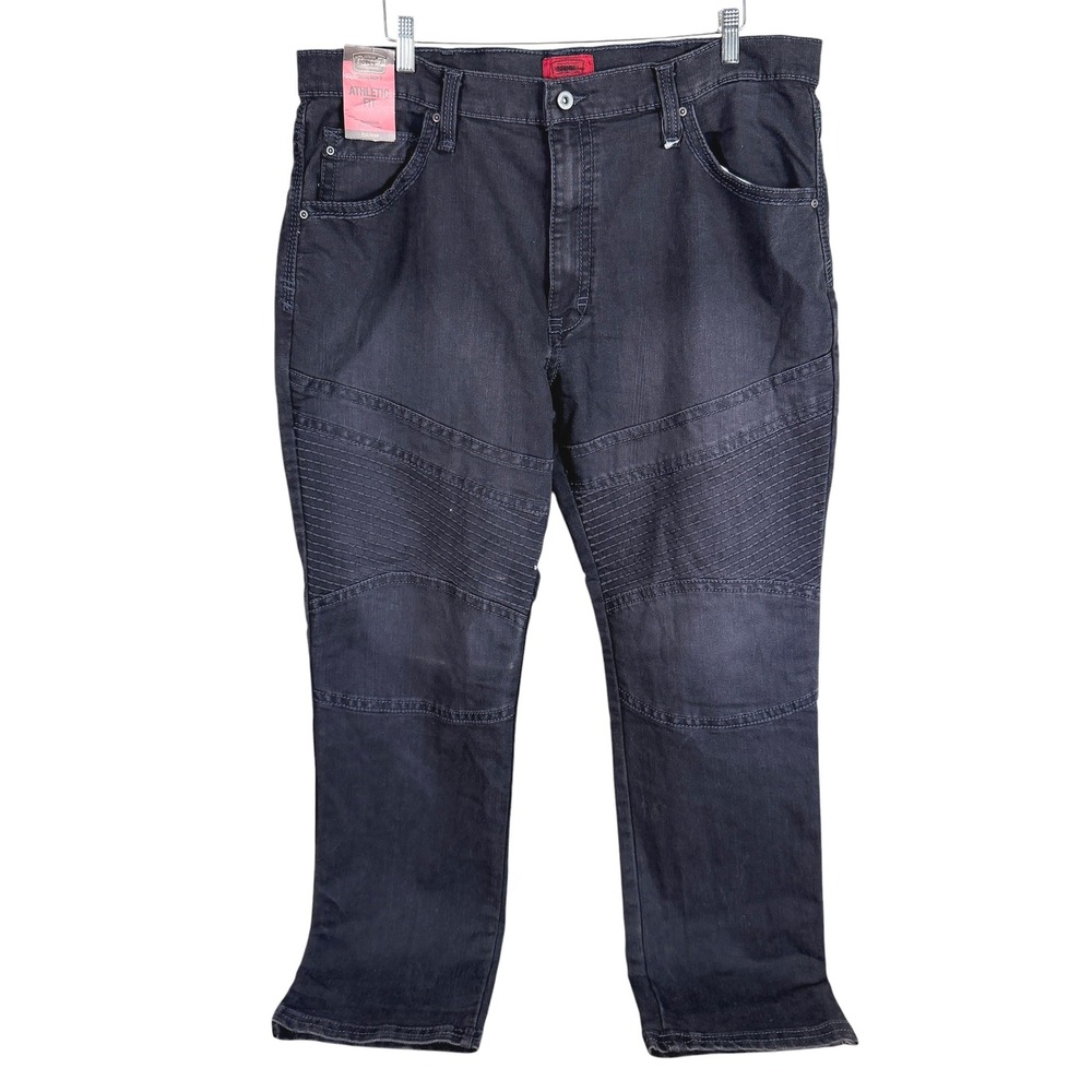 Foundry Athletic Fit Jeans Mens Actual 40x32 Black Flex Denim Tapered Leg